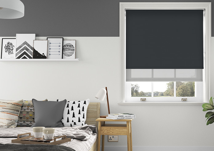 Rimini (Blackout), Black & Optima Dawn - Double Roller Blind - Image 3